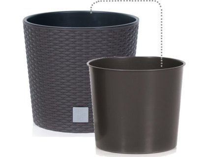 Plastové květináče Rato Round hnědý Ø 20 cm