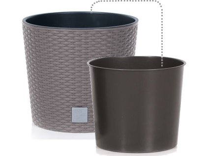 Plastové květináče Rato Round mocca Ø 20 cm