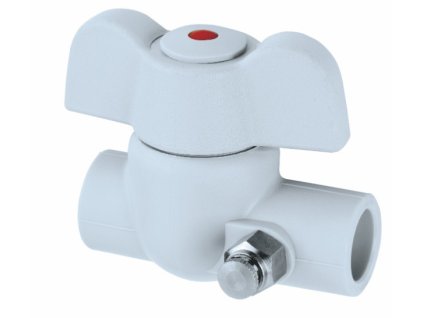 vodovodni kulovy kohout ppr s motylkem a vypusti vpravo