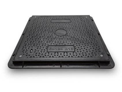 poklop pochozi axedo a15 kompozitni s ramem 750 x 750 mm cerny