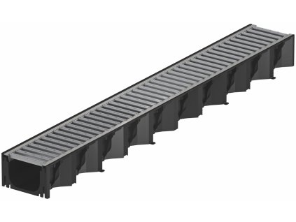 odvodnovaci plastovy zlab aco hexaself a15 s pozinkovanou mrizi 1000 x 129 x 81 mm