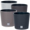 39510 8 plastove kvetinace rato round antracit 40 cm