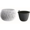 39975 7 plastovy kvetinac sandy bowl 18 cm mocca