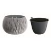 69896 plastovy kvetinac sandy bowl 29 cm sedy kamen