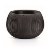 70145 2 plastove kvetinace beton bowl cerny 37 cm