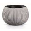 70148 3 plastove kvetinace beton bowl sedy 37 cm