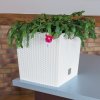 70853 7 plastove kvetinace rato low bily 32 x 32 cm