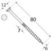 konstrukcni vrut cs se zapustnou hlavou torx t30 6 x 80 mm pozinkovany 200 ks 03