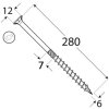 konstrukcni vrut cs se zapustnou hlavou torx t30 6 x 280 mm pozinkovany 100 ks 03