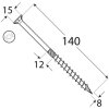 konstrukcni vrut cs se zapustnou hlavou torx t40 8 x 140 mm pozinkovany 50 ks 03