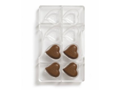 Forma polykarbonátová na čokolády srdce8
