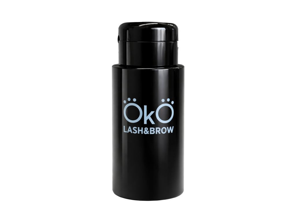 OKO Lash & Brow – Dávkovací lahvička s pumpičkou, černá, 200 ml