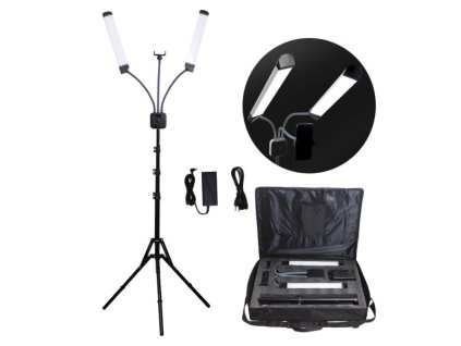 Double arm LED light LED lampa do štúdia - s kufrom
