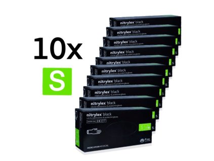 10 x Rukavice Nitrylex BLACK veľkosť S