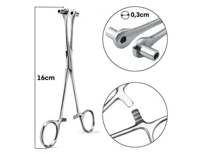 Kliešte na piercing rúrka septum