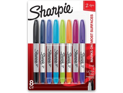 Sharpie fixky na kožu s dvojitým hrotom set 8 colours