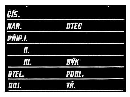 stajova tabulka pro kravy