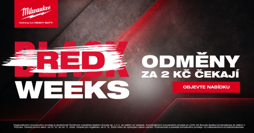 Milwaukee Black Red Weeks: odměny za 2 Kč