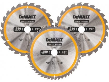 dewalt dt1963 sada pilovych kotoucu construction 250 x 30 mm 3 ks ie395240