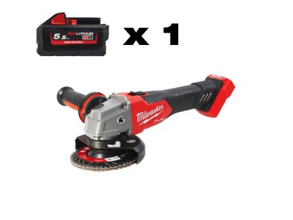 M18 FUEL™ 125 mm úhlová bruska s posuvným spínačem Milwaukee M18 FSAG125X-0X + baterie M18HB5.5 - 5,5Ah PROMO