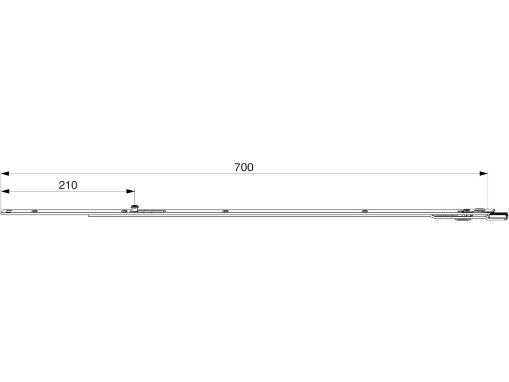 MACO 57826 Vrchné ukončenie zámku F16 L-700mm