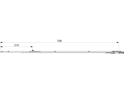 MACO 57826 Vrchné ukončenie zámku F16 L-700mm