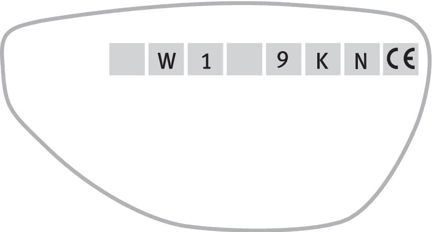 Značení na ochranných brýlích podle EN166