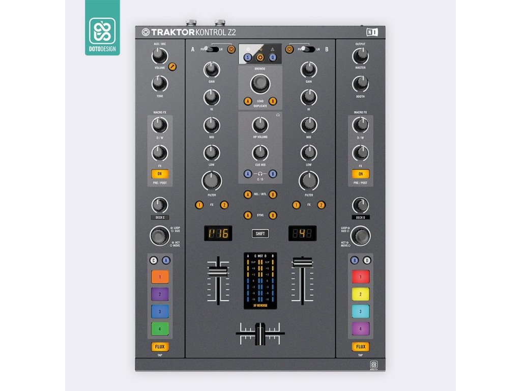 Doto Design Skin Traktor Kontrol Z2 FULL COLORS Graphite Grey