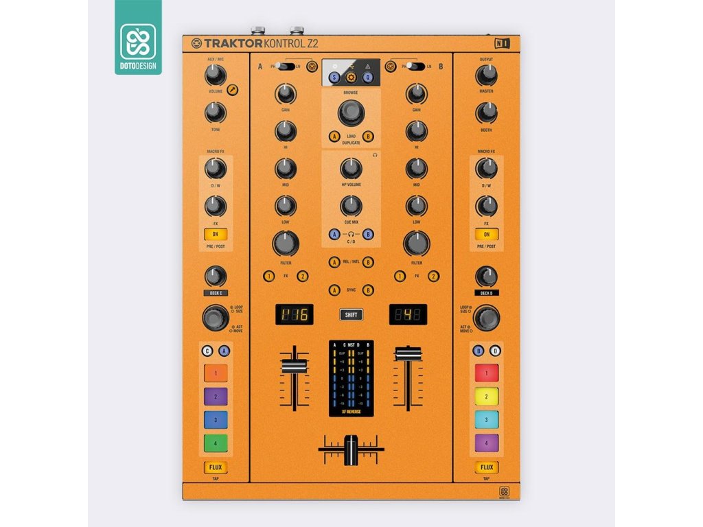 Doto Design Skin Traktor Kontrol Z2 FULL COLORS Sunset Orange