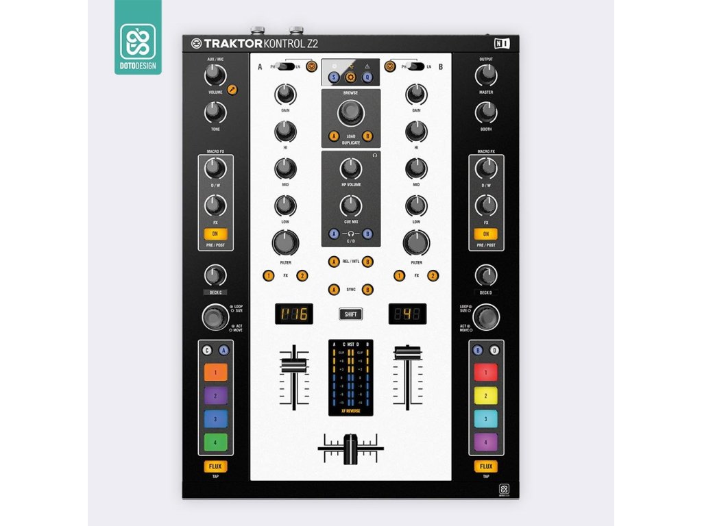 Doto Design Skin Traktor Kontrol Z2 COLORS DVS White