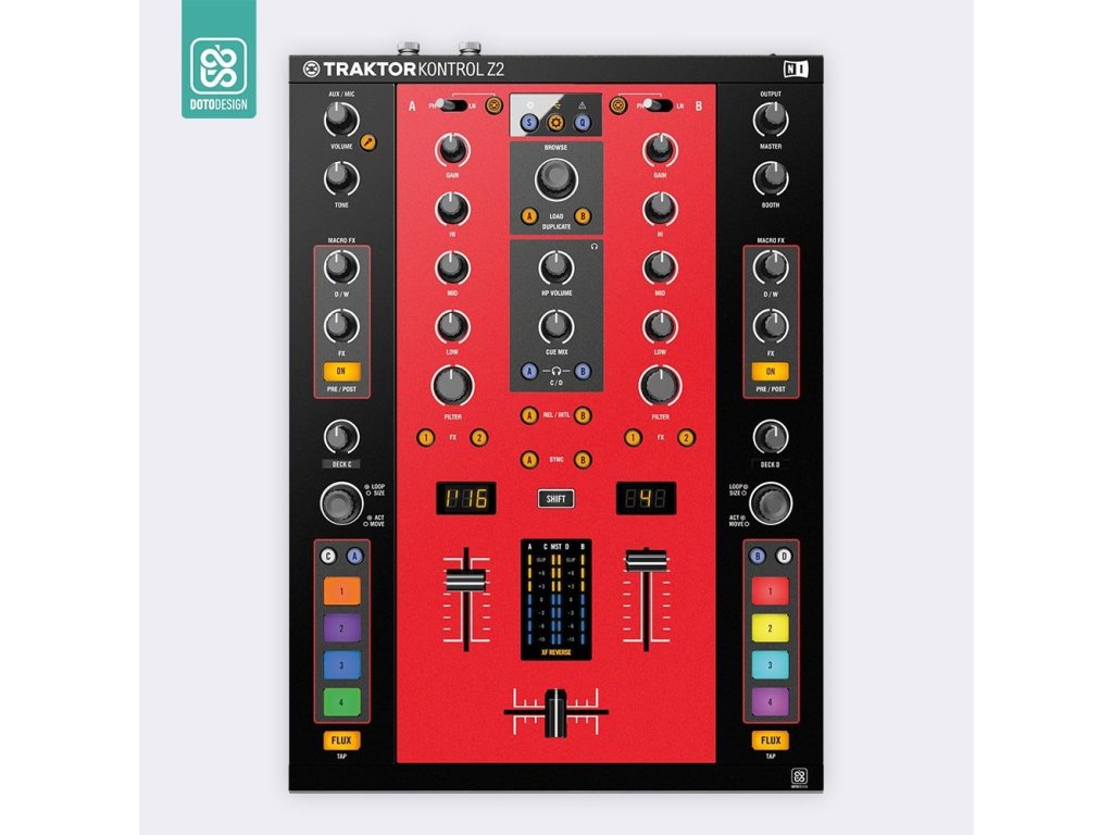 Doto Design Skin Traktor Kontrol Z2 COLORS DVS Red