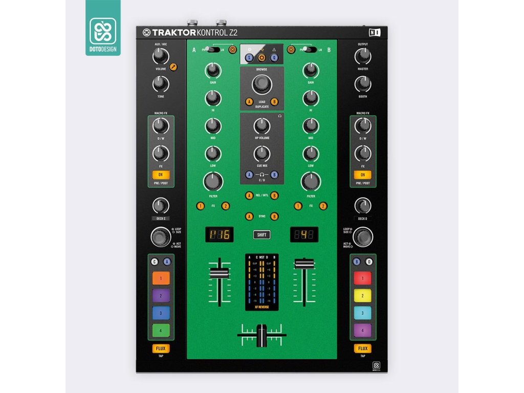 Doto Design Skin Traktor Kontrol Z2 COLORS DVS Green