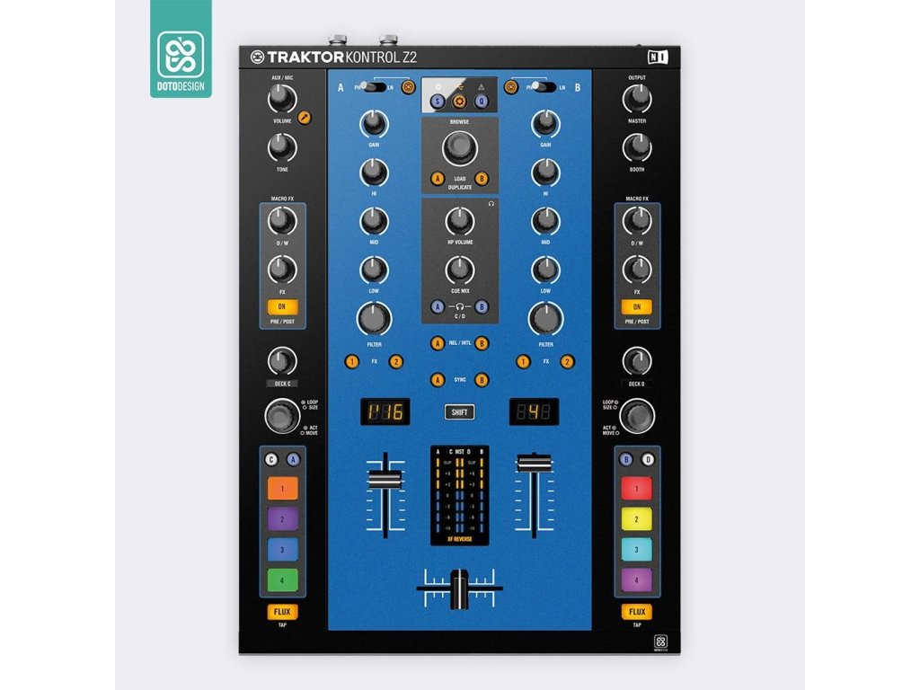 Doto Design Skin Traktor Kontrol Z2 COLORS DVS Blue
