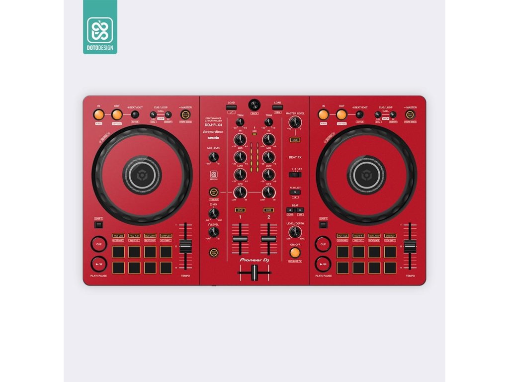 Doto Design Skin DDJ-FLX4 FULL COLORS Aurora Red