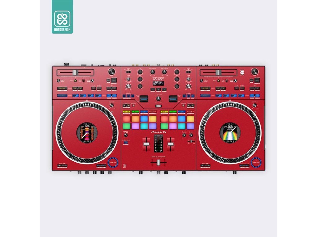 Doto Design Skin DDJ-REV7 FULL COLORS Aurora Red