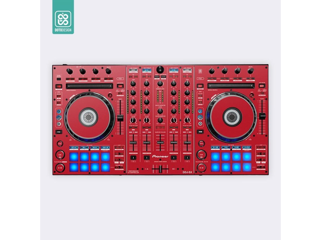 Doto Design Skin DDJ-SX FULL COLORS Aurora Red