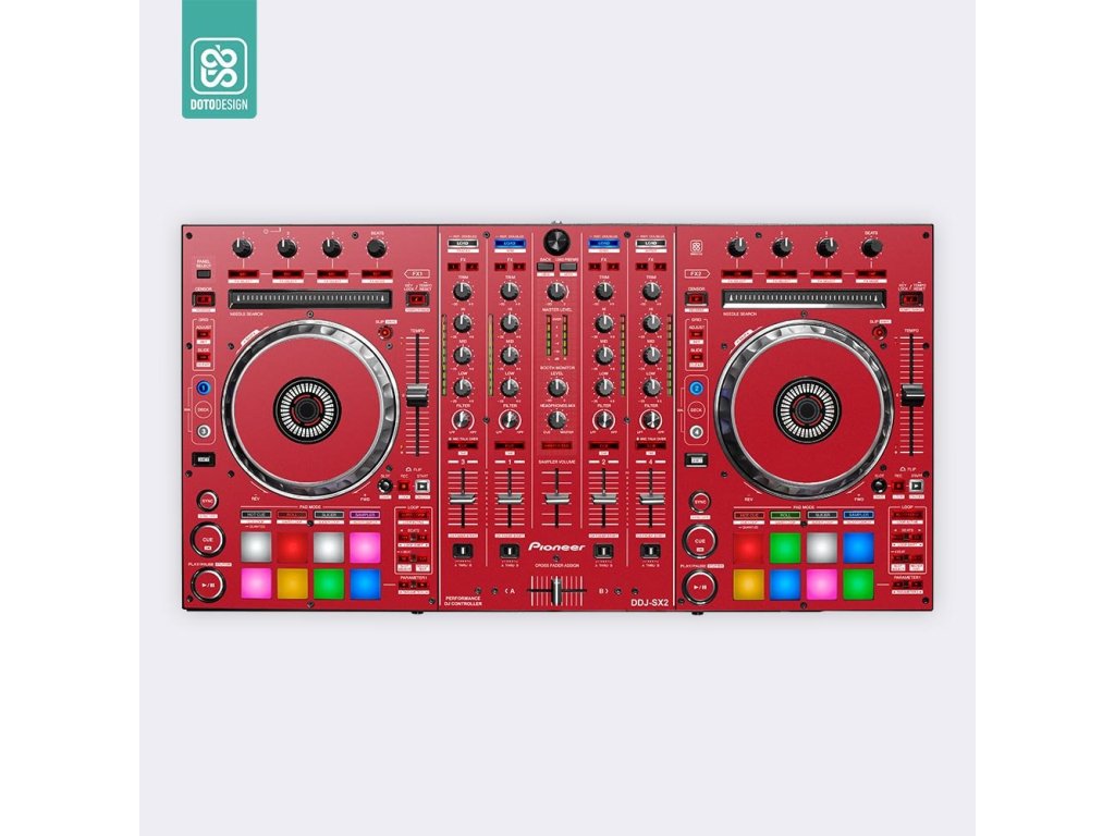 Doto Design Skin DDJ-SX2 FULL COLORS Aurora Red