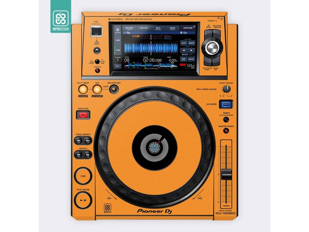 Doto Design Skin XDJ-1000 MK2 FULL COLORS Sunset Orange