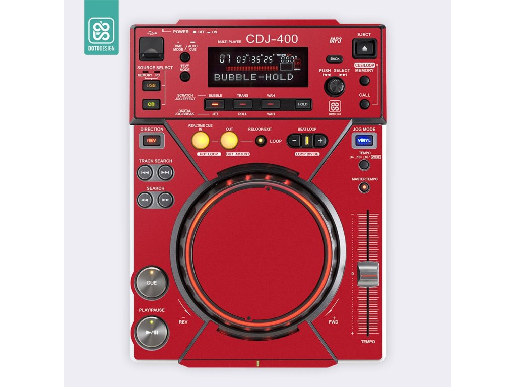 Doto Design Skin CDJ-400 FULL COLORS Aurora Red