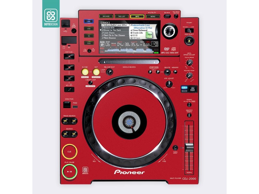 Doto Design Skin CDJ-2000 FULL COLORS Aurora Red