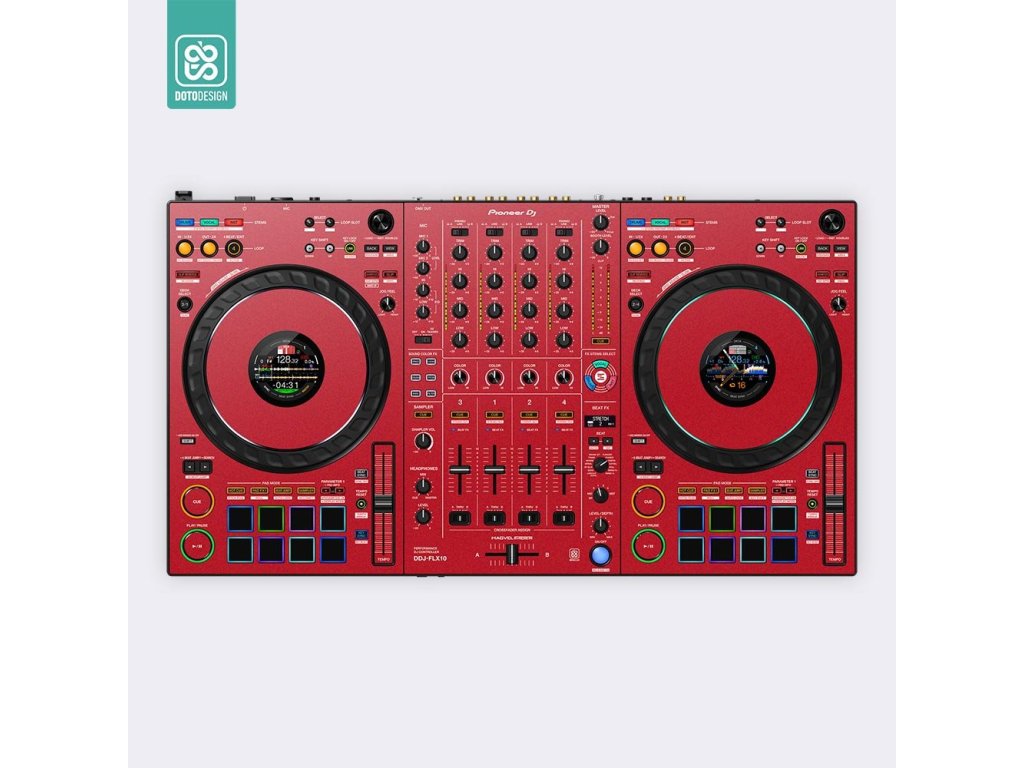 Doto Design Skin DDJ-FLX10 SRT FULL COLORS Aurora Red
