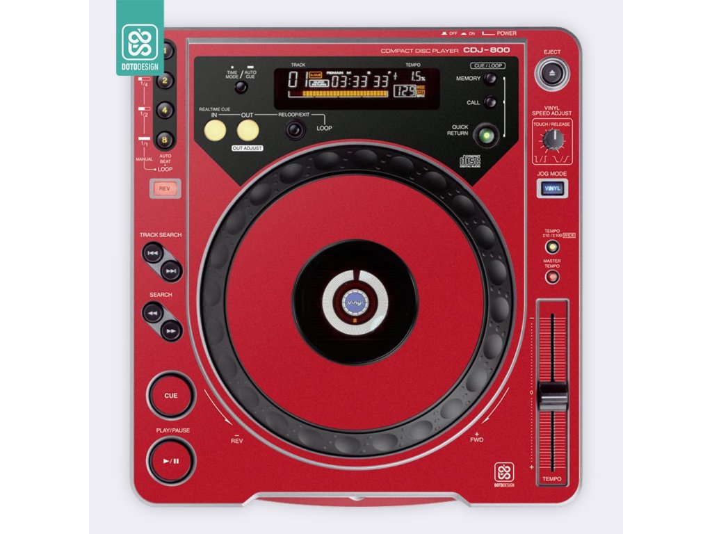 Doto Design Skin CDJ-800 FULL COLORS Aurora Red