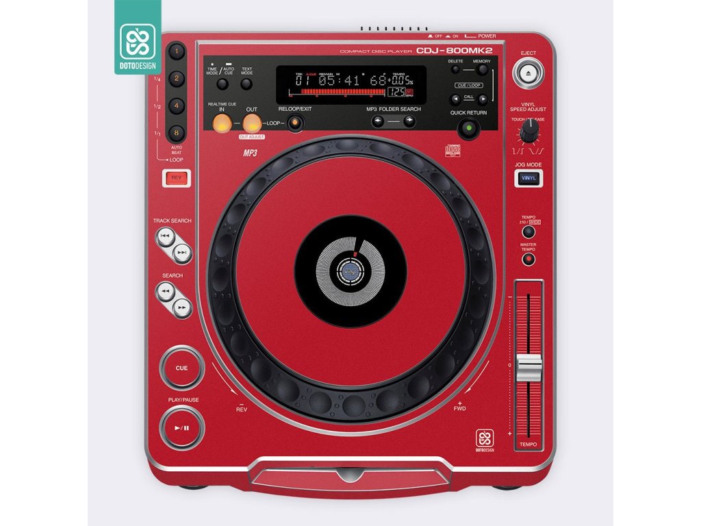 Doto Design Skin CDJ-800 MK2 FULL COLORS Aurora Red