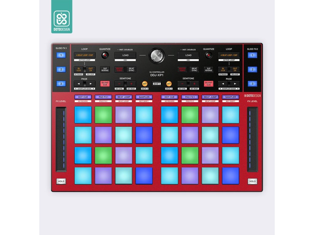 Doto Design Skin DDJ-XP1 FULL COLORS Aurora Red