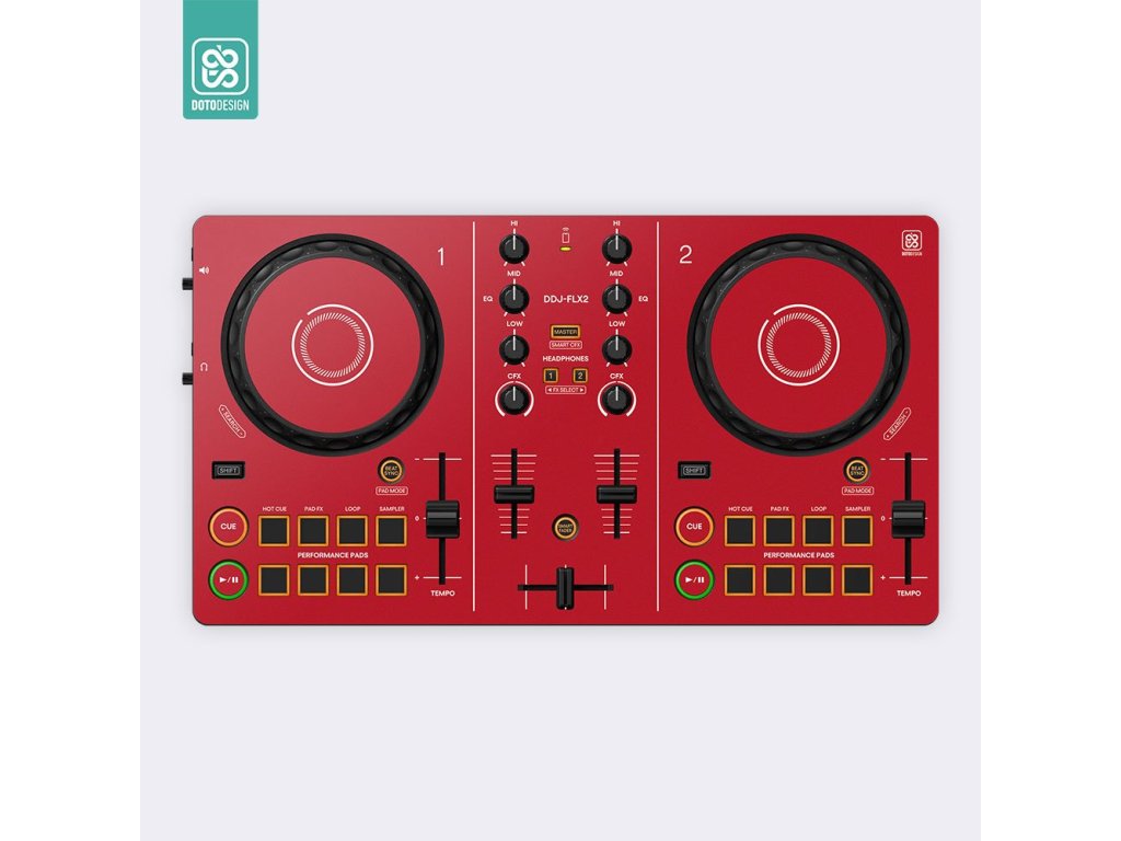 Doto Design Skin DDJ-FLX2 FULL COLORS Aurora Red