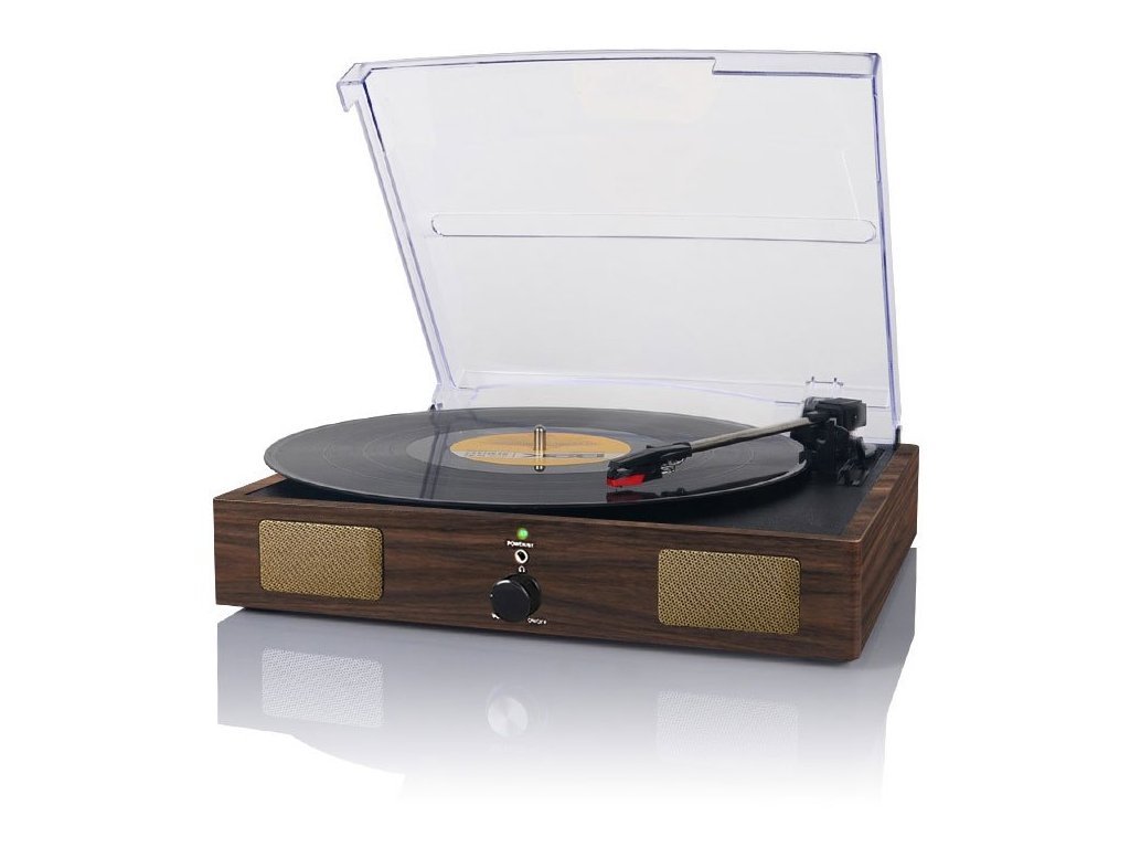 Fenton RP106DW Retro gramofon s reproduktory, tmavé dřevo