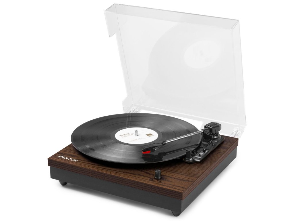 Fenton RP112D Gramofon s reproduktory a Bluetooth, tmavé dřevo