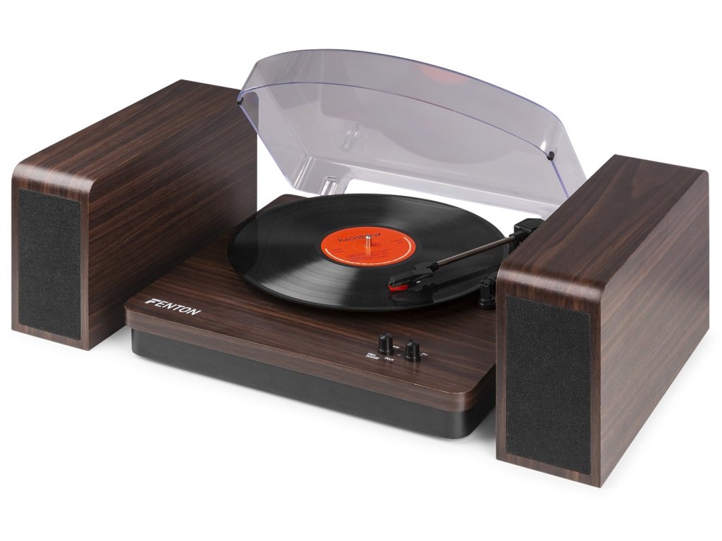 Fenton RP168DW Gramofon s Bluetooth a reproduktory, tmavé dřevo