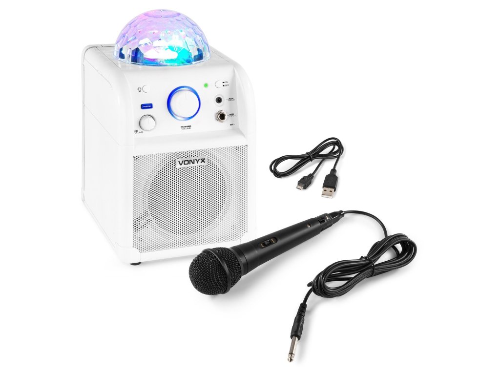 Vonyx SBS50W BT karaoke reproduktor LED Ball bílý