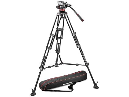 Manfrotto Tripod With Fluid Video Head, Aluminium With Sliding Plate